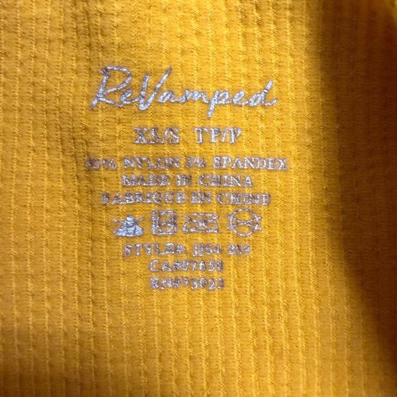 💛 ReVamped Yellow Ribbed Strapless Tube Top (XXS/XS) - Picture 5 of 5